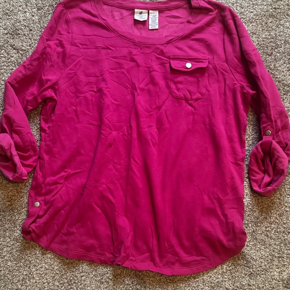 Caribbean Joe Fuchsia Long Sleeve Top